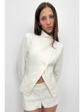 ZARA RAMIE BLEND WRAP JACKET